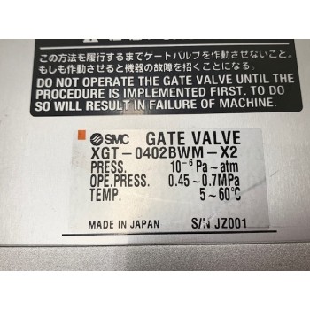 SMC XGT-0402BWM-X2 Gate Valve